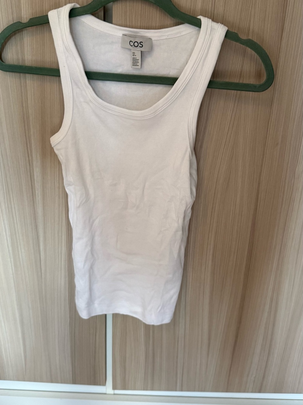 COS White Ribbed Cotton Tank